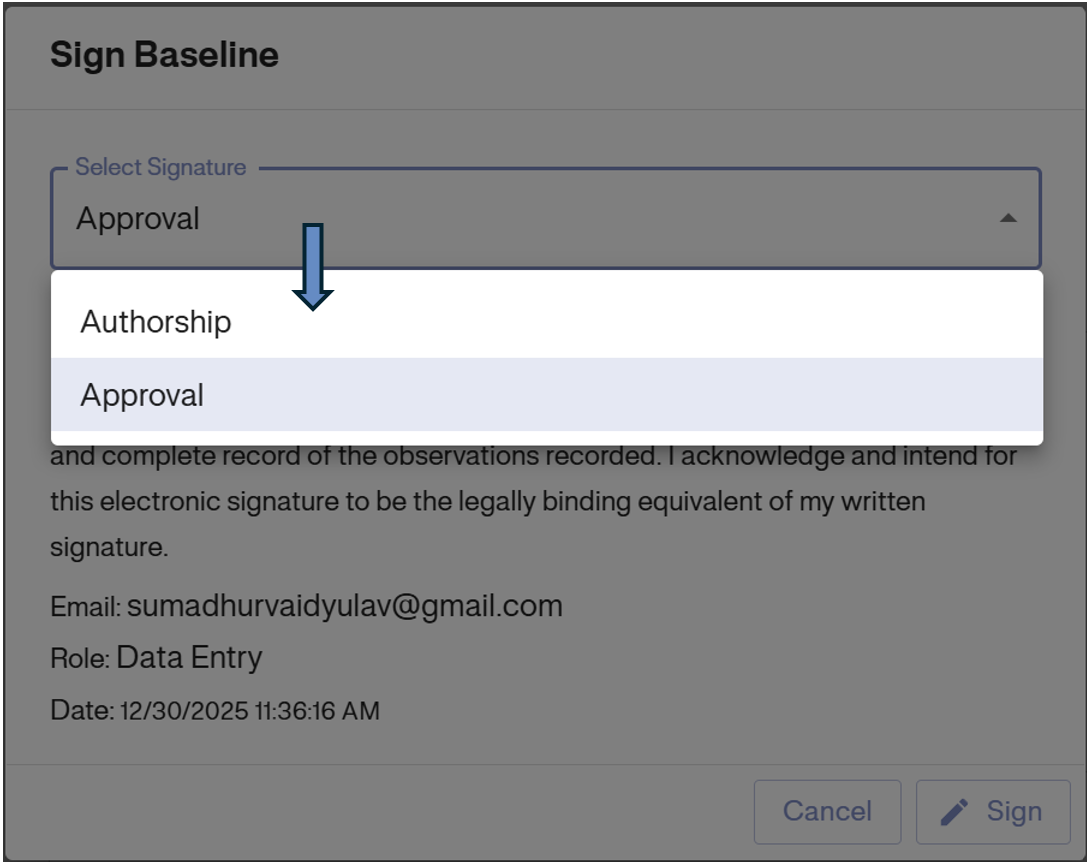 Select Signature Type